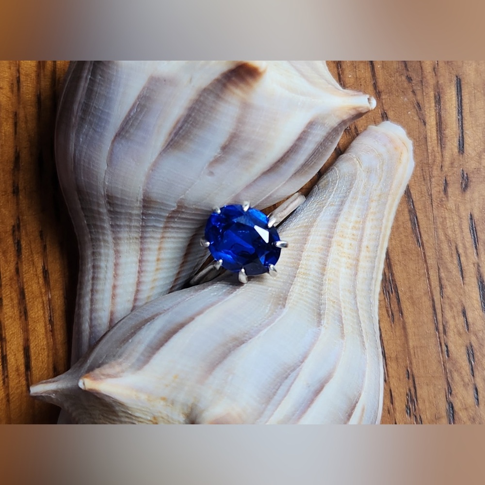 Blue Stone Solitaire Ring